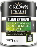 Crown Trade Clean Extreme Scrubbable Matt / Краун Клин Экстрим Скрабэбл Матт акриловая краска на водной основе повышенной износостойкости