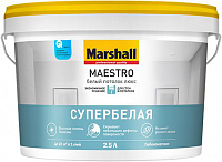 Marshall Maestro / Маршал Маэстро Белый Потолок Люкс Белоснежная глубокоматовая водно-дисперсионная краска для потолков
